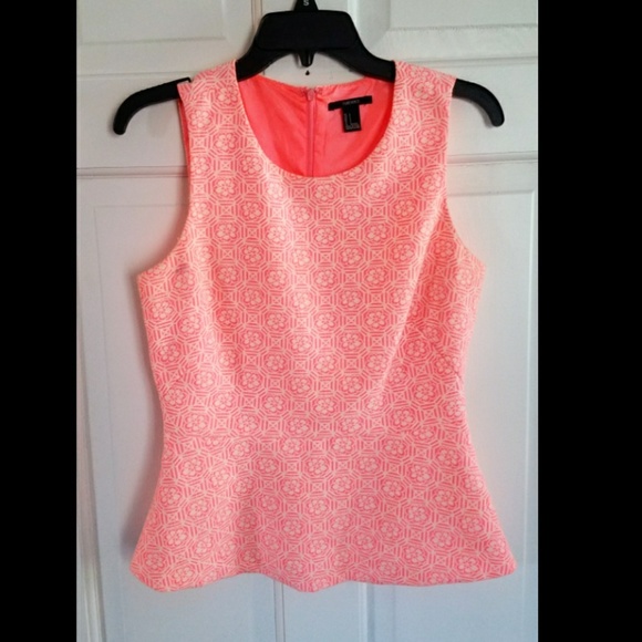 F21 Neon Melon Peplum Tank - Picture 3 of 4